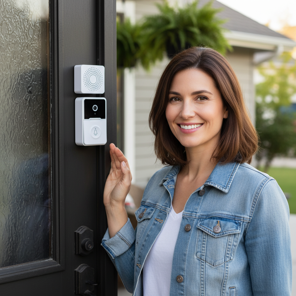 Timbre Lumina — Ilumina la bienvenida a tu hogar con tecnología sin cables.