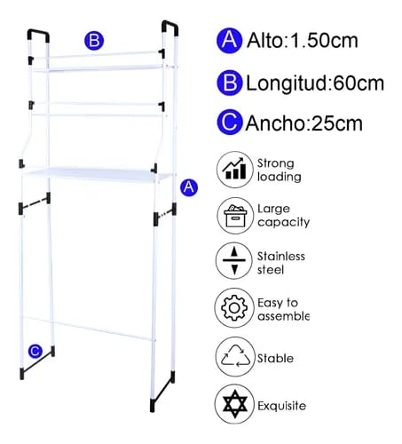 SpaceMax™ Rack Organizador Lavadora 3 niveles