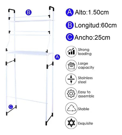 SpaceMax™ Rack Organizador Lavadora 3 niveles