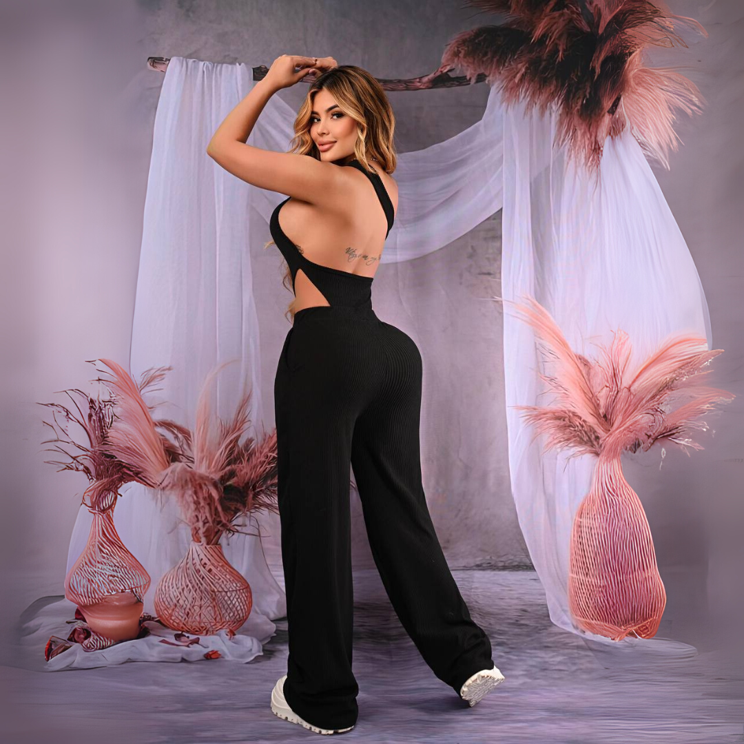 🥂Set Atenea –Talla Única Conjunto 2 piezas  (Top + Pantalón en Rib Licrado Premium)