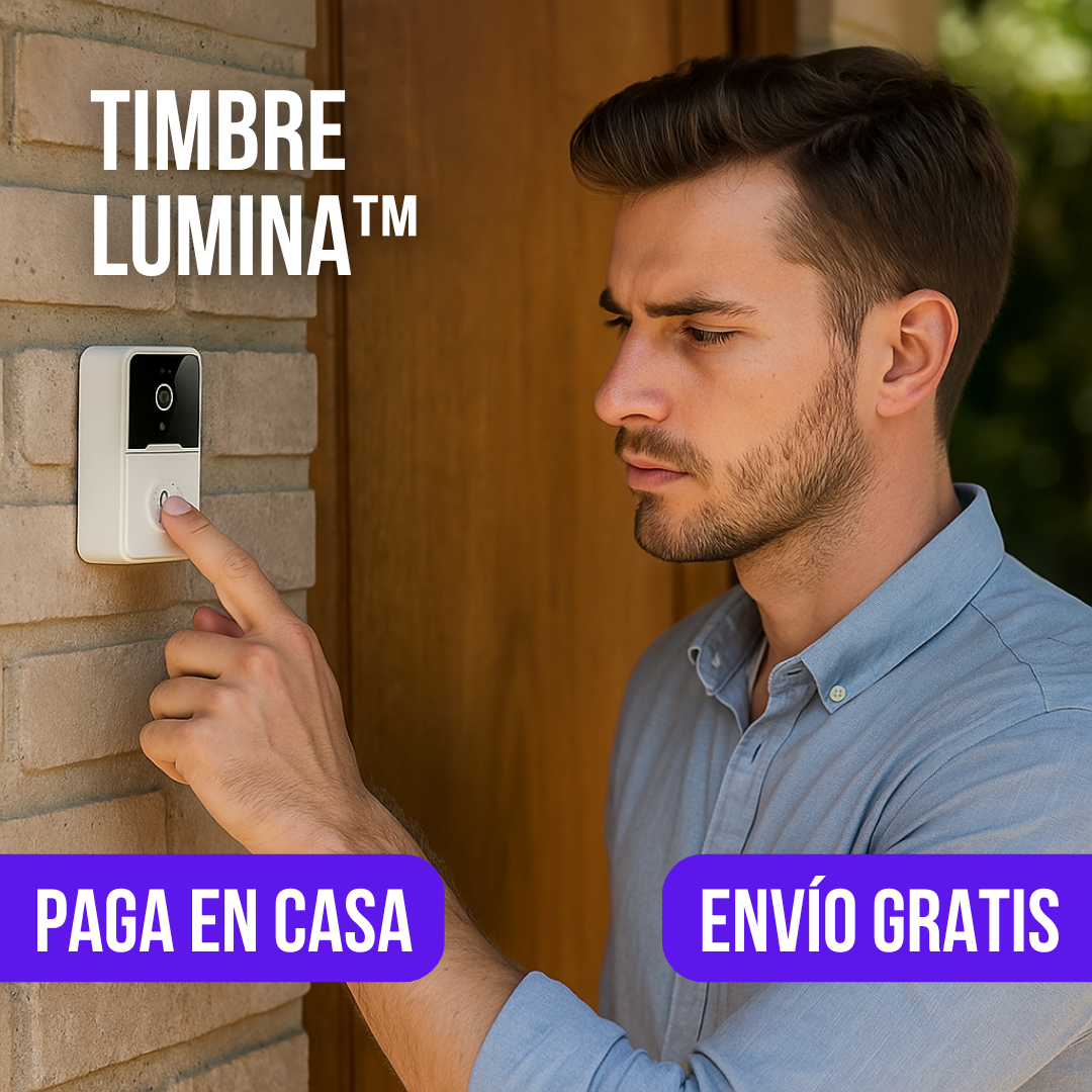 Timbre Lumina — Ilumina la bienvenida a tu hogar con tecnología sin cables.