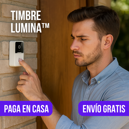 Timbre Lumina — Ilumina la bienvenida a tu hogar con tecnología sin cables.