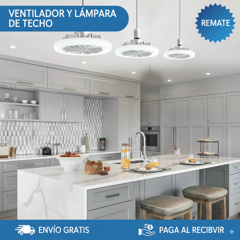 🌬️ BrisaLux™ – Ventilador + Luz LED 3 en 1